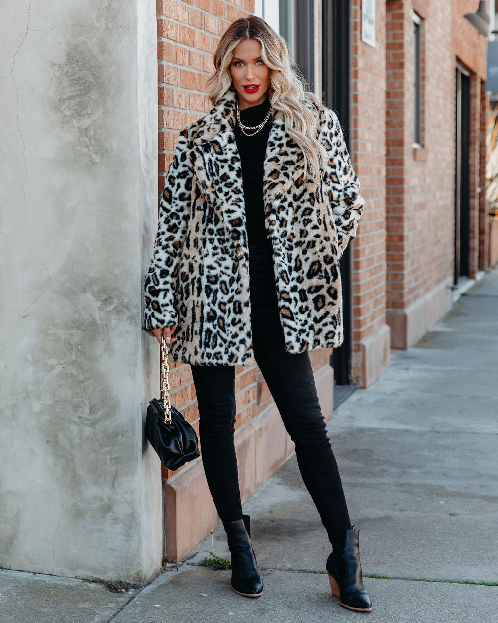 Ladies Night Pocketed Faux Fur Coat