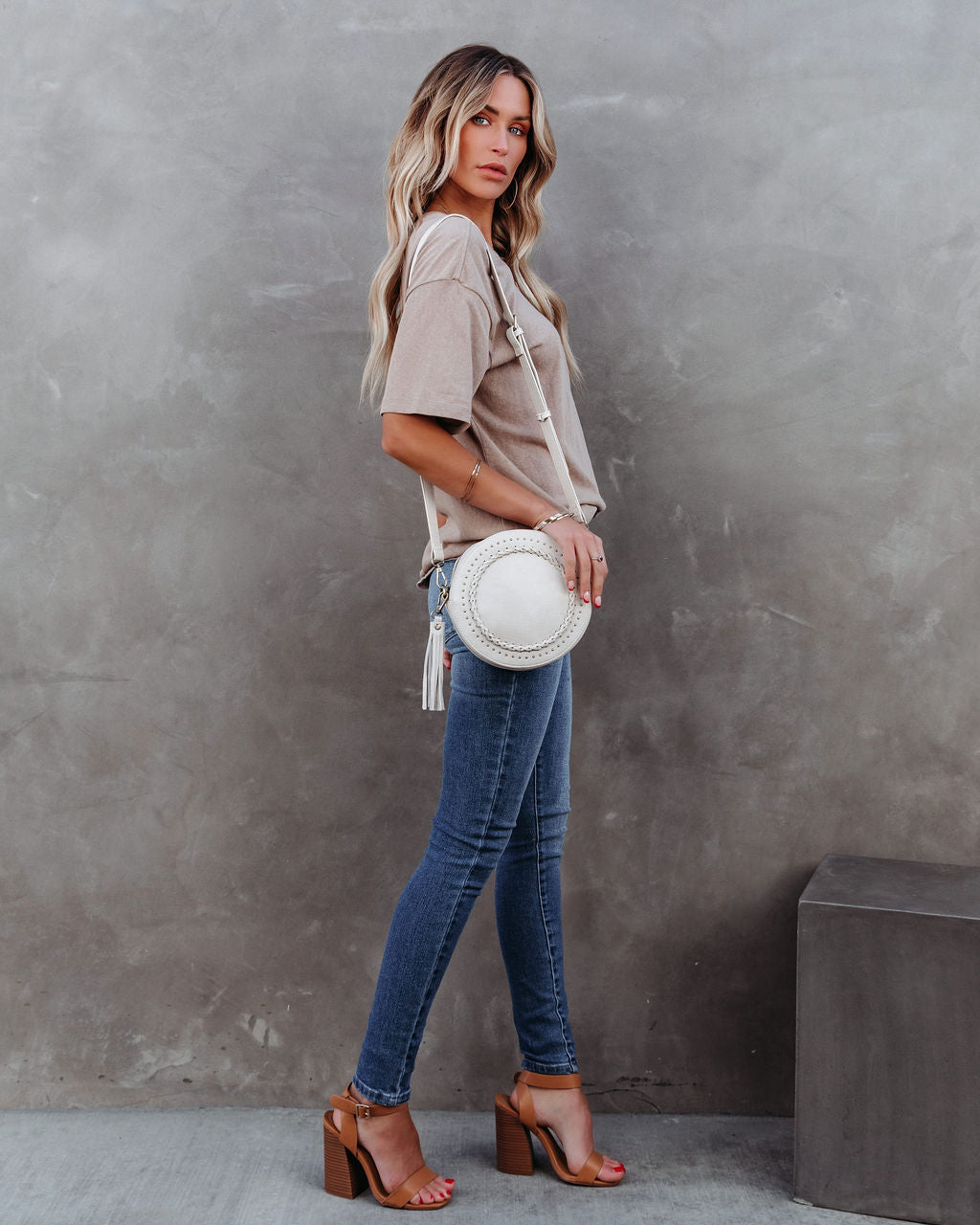 Magnolia Cotton Blend Pocket Tee - Dark Taupe